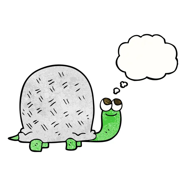 Trodde bubble texturerat cartoon sköldpadda — Stock vektor