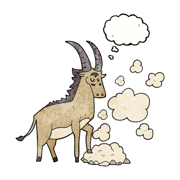 Pensée bulle texturé dessin animé antilope — Image vectorielle
