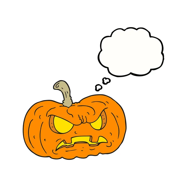 Pensamiento burbuja dibujos animados calabaza de Halloween — Archivo Imágenes Vectoriales