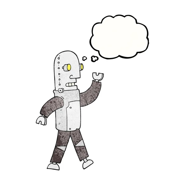 Bolla pensiero strutturato cartone animato robot — Vettoriale Stock