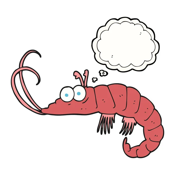 Thought bubble cartoon shrimp — Stock Vector