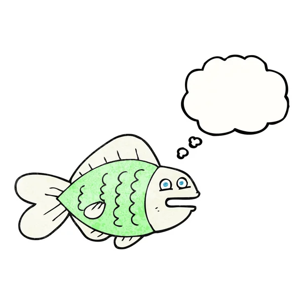 思想泡泡质感卡通搞笑鱼 — 图库矢量图片