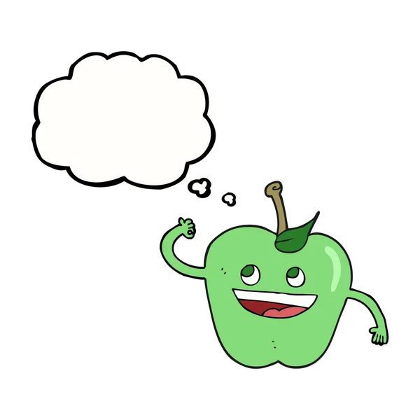 Trodde bubble cartoon apple — Stock vektor