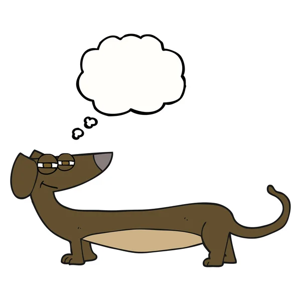 Pensamiento burbuja de dibujos animados dachshund — Archivo Imágenes Vectoriales