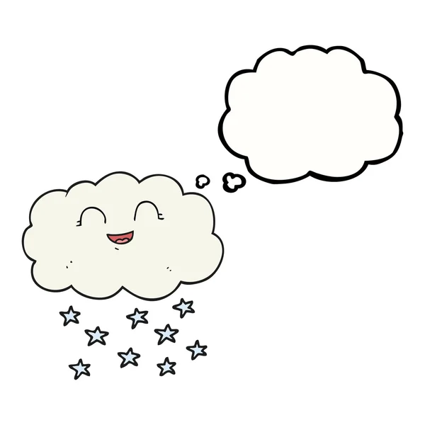 Thought bubble cartoon cloud snowing — Stock Vector
