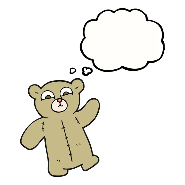 Gedachte zeepbel cartoon teddybeer — Stockvector