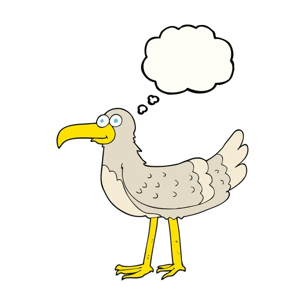 Pensamento bolha desenho animado gaivota — Vetor de Stock