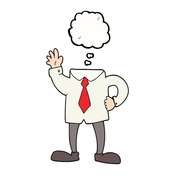 Thought bubble cartoon headless businessman — Stock Vector