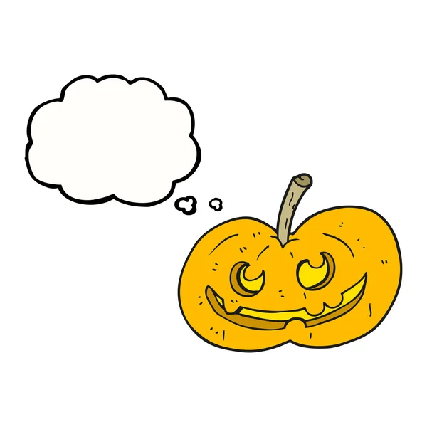 Pensamiento burbuja dibujos animados calabaza de Halloween — Archivo Imágenes Vectoriales