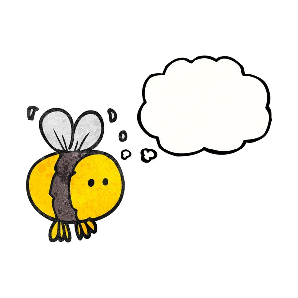 Thought bubble textured cartoon bee — Stock Vector