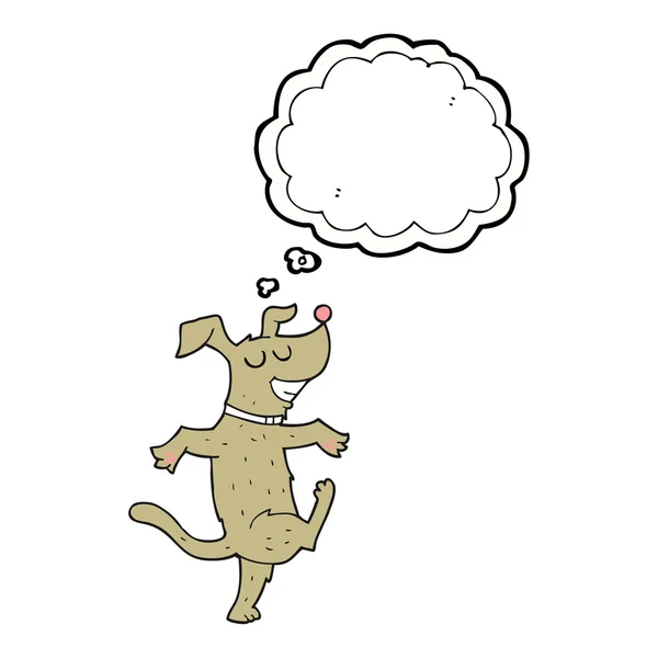 Myšlenka bubliny cartoon tančící pes — Stockový vektor