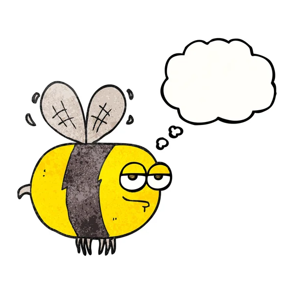 Dacht dat bubble getextureerde cartoon ongelukkig bee — Stockvector