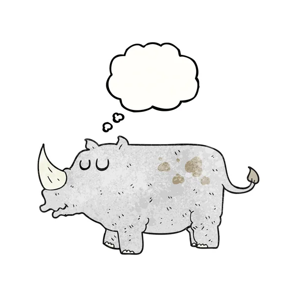 Pensamiento burbuja textura dibujos animados rinoceronte — Archivo Imágenes Vectoriales