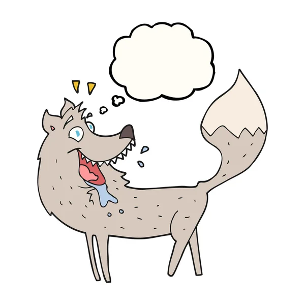 思想泡沫卡通大灰狼 — 图库矢量图片