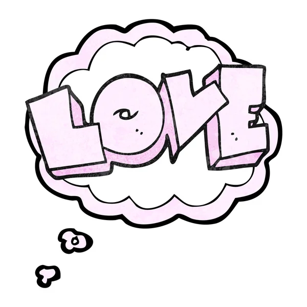 Pensée bulle texturé dessin animé amour signe — Image vectorielle
