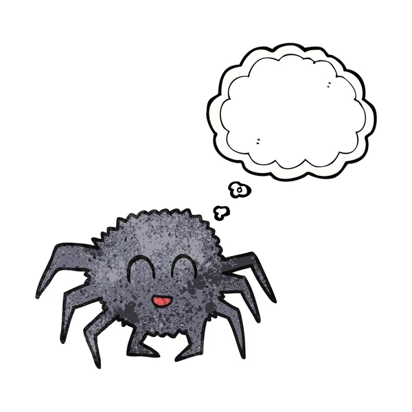 Pensamiento burbuja textura dibujos animados araña — Vector de stock
