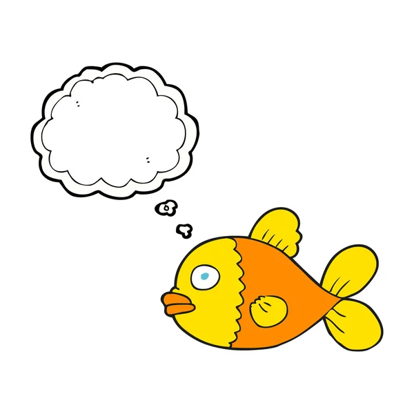 Pensée bulle dessin animé poisson — Image vectorielle