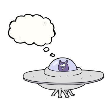 düşünce kabarcık karikatür uçan daire