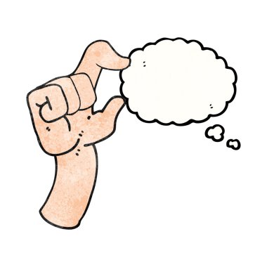 çizgi film el küçüklük jest yapma düşünce balonu dokulu