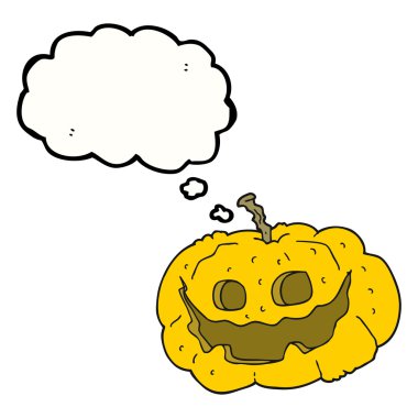 düşünce balonu çizgi film Cadılar Bayramı Balkabağı