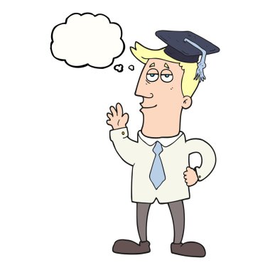 düşünce kabarcık karikatür mezunu