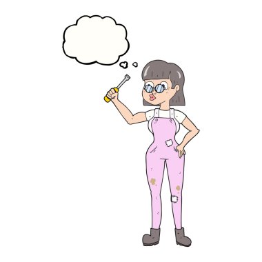 kabarcık karikatür kadın makinist sanıyordum