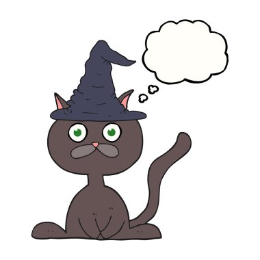 düşünce balonu çizgi film halloween kedi