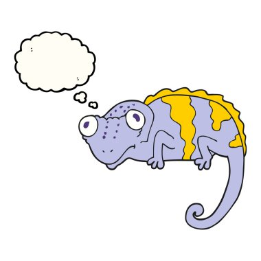 düşünce kabarcık karikatür bukalemun