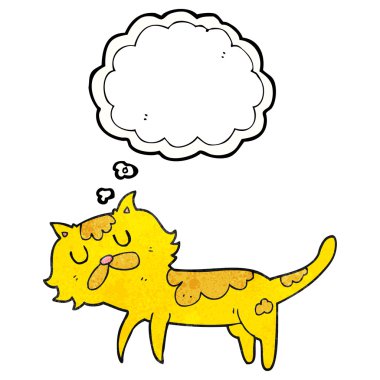 kabarcık dokulu karikatür kedi sandım