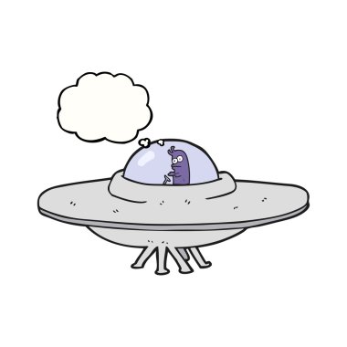 düşünce kabarcık karikatür uçan daire