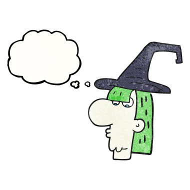 kabarcık dokulu karikatür cadı baş sanıyordum