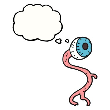 Brüt düşünce kabarcık karikatür göz küresi
