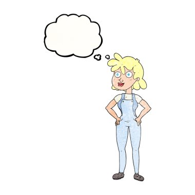 kabarcık dokulu karikatür çiftçi kız sanıyordum