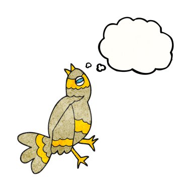 düşünce dokulu kabarcık karikatür kuş