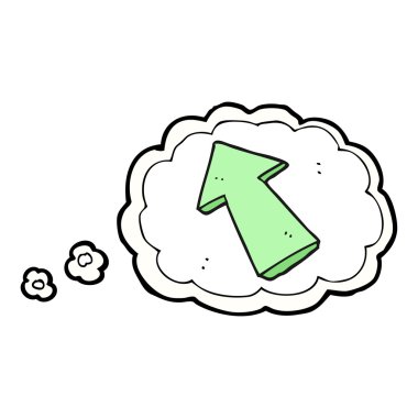 kabarcık karikatür işaret eden ok düşündüm