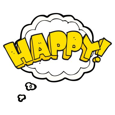 kabarcık karikatür mutlu metin sembol sanıyordum