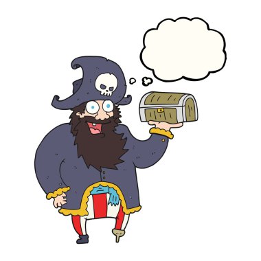 kabarcık karikatür korsan Kaptan ile hazine sandığı sanıyordum