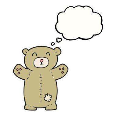 düşünce kabarcık karikatür oyuncak ayı