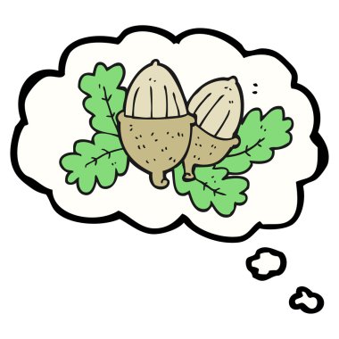 düşünce kabarcık karikatür meşe palamutları