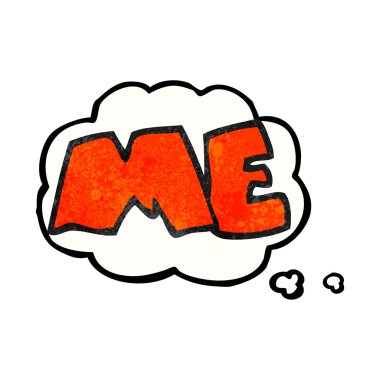 dokulu düşünce balonu sembolü karikatür