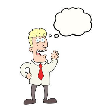düşünce kabarcık karikatür işadamı