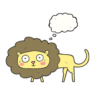 düşünce kabarcık karikatür aslan