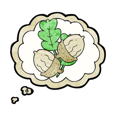 düşünce dokulu kabarcık karikatür meşe palamutları