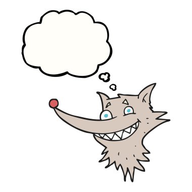 kabarcık karikatür sırıtan kurt yüz sanıyordum