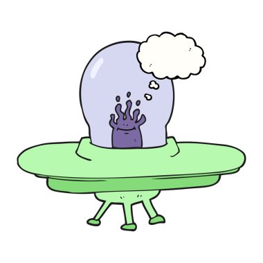 düşünce kabarcık karikatür uçan daire