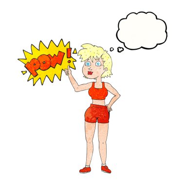 sembol Yaşasın vererek mutlu jimnastik salonu kadın