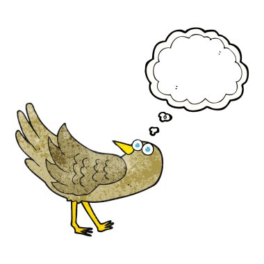 düşünce dokulu kabarcık karikatür kuş