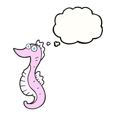 düşünce kabarcık karikatür denizatı