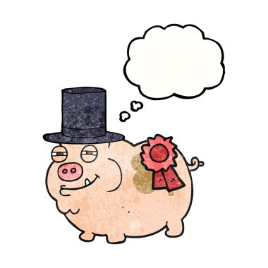 Çizgi Film Ödülü kazanan domuz düşünce balonu dokulu