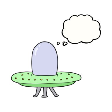 düşünce kabarcık karikatür uzay gemisi